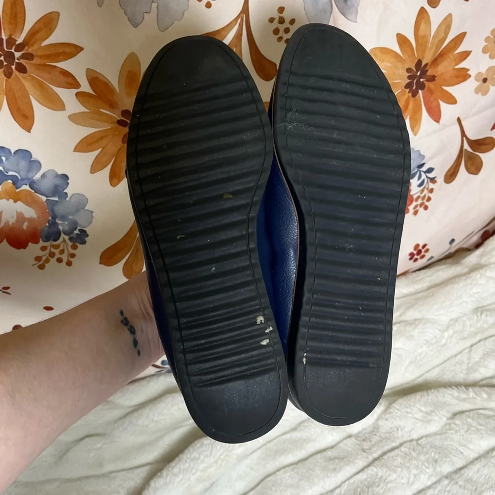 Life Stride 8.5 Velocity 2.0 Blue Leather Loafer Smooth Office Preppy City Fall